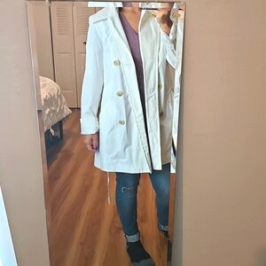 Women's White Belted Trench Coat